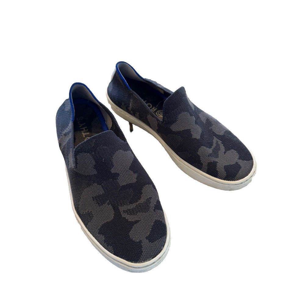 Rothy's The Original‎ Slip On Sneaker Sz 7.5 Grey Black Knit Camo